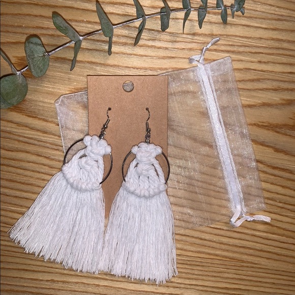 Macramé Waterfall Earrings - Picture 3 of 11